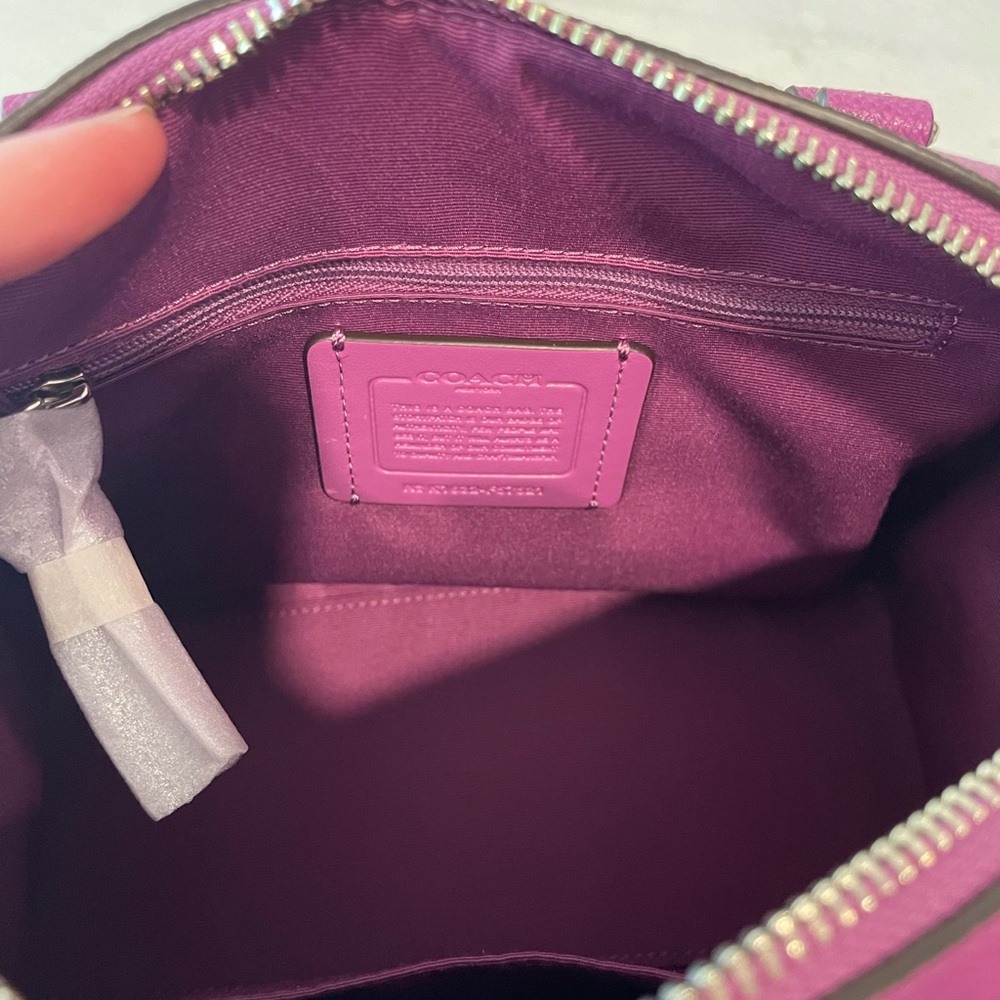 Coach Purple Mini Bennett Satchel with Textured Leather Finish New With COA - Picture 7 of 10